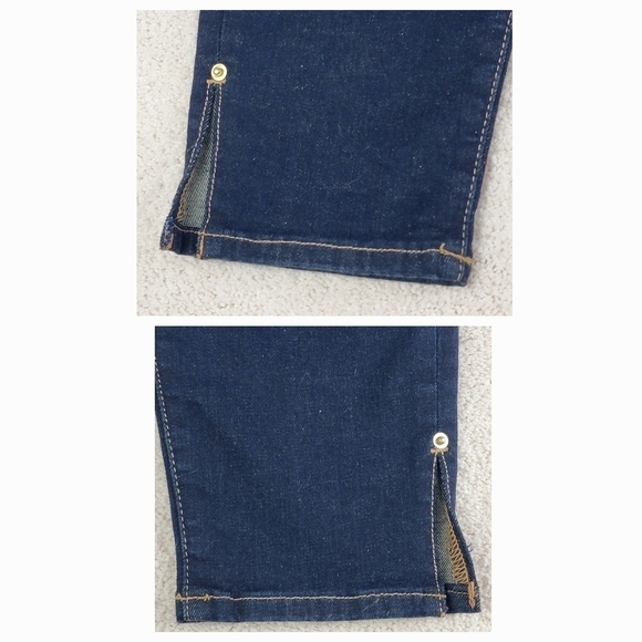 Frame Le Skinny De Jeanne Fellah Slit Rivet Clean Denim Blue Jeans Sz 31 NEW - Picture 13 of 16